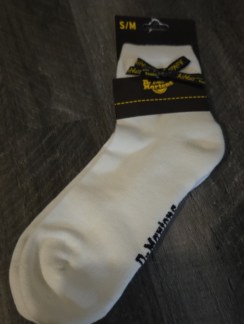 Dr. Martens White Ankle Socks with Black Logo Detail